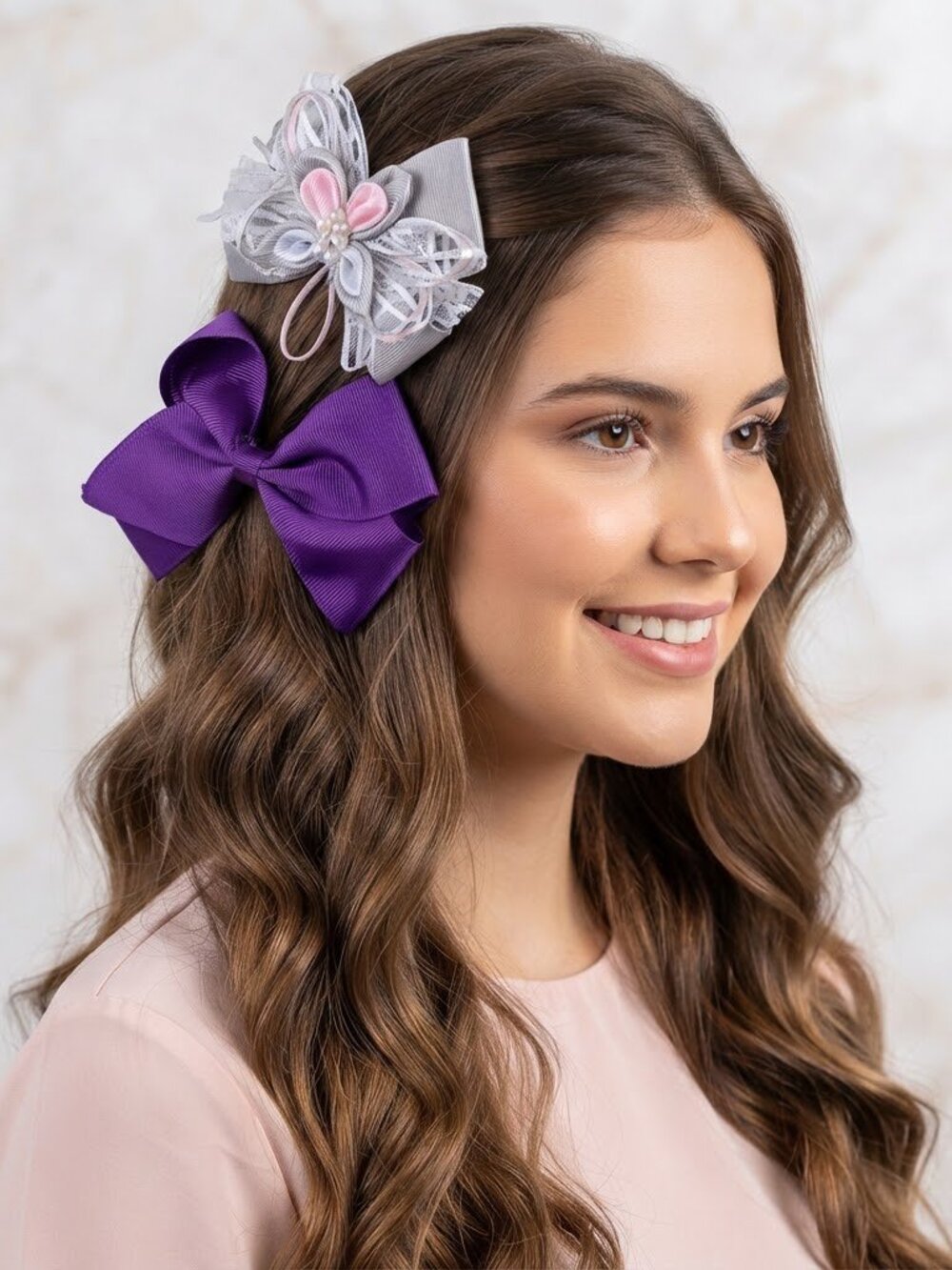 2-‎ Hair Bows for Women Girls Hair Clips Medium Hair Bow